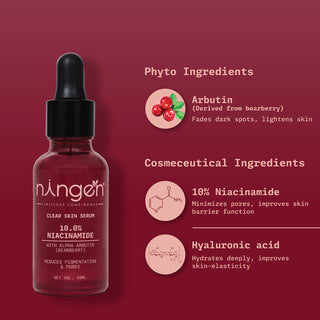 Clear Skin Serum - 10% Niacinamide with Arbutin (30ml) - Ningen Skin Sciences Pvt. Ltd.