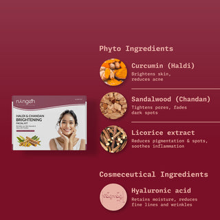 Haldi & Chandan  Brightening Facial Kit | Brightens Skin | Rejuvenates Skin - Ningen Skin Sciences Pvt. Ltd.
