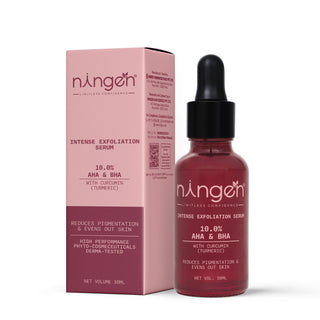 Intense Exfoliation Serum - 10% AHA BHA  with Curcumin (30ml) - Ningen Skin Sciences Pvt. Ltd.