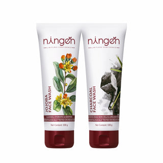 Ningen Face Wash Duo – Jojoba & Charcoal (2 x 100ml) - Ningen Skin Sciences Pvt. Ltd.