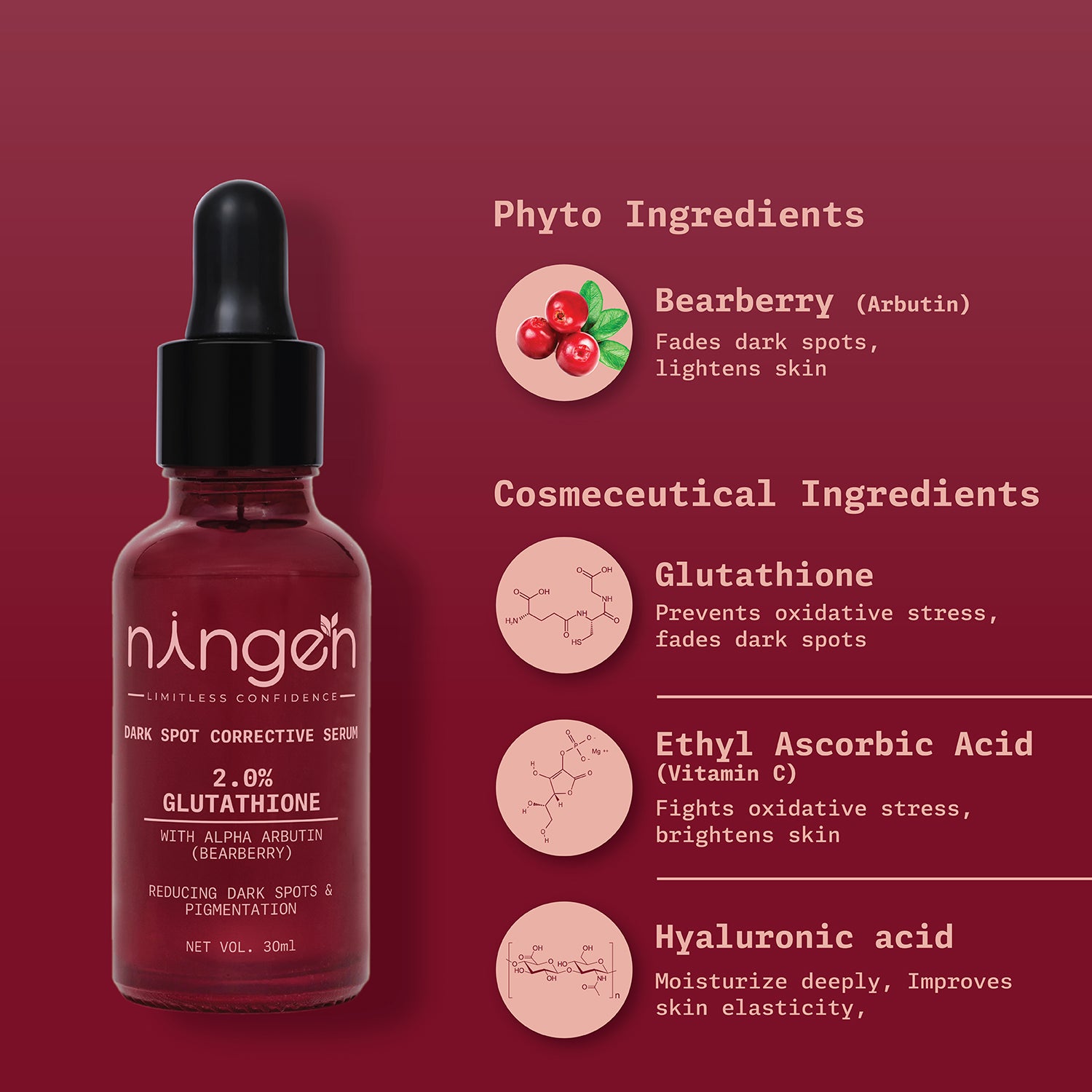 Ningen's Dark Spot Corrective Face Serum| 2% Glutathione | Best Face Serum - Ningen Ningen's Dark Spot Corrective Face Serum| 2% Glutathione | Best Face Serum - Ningen