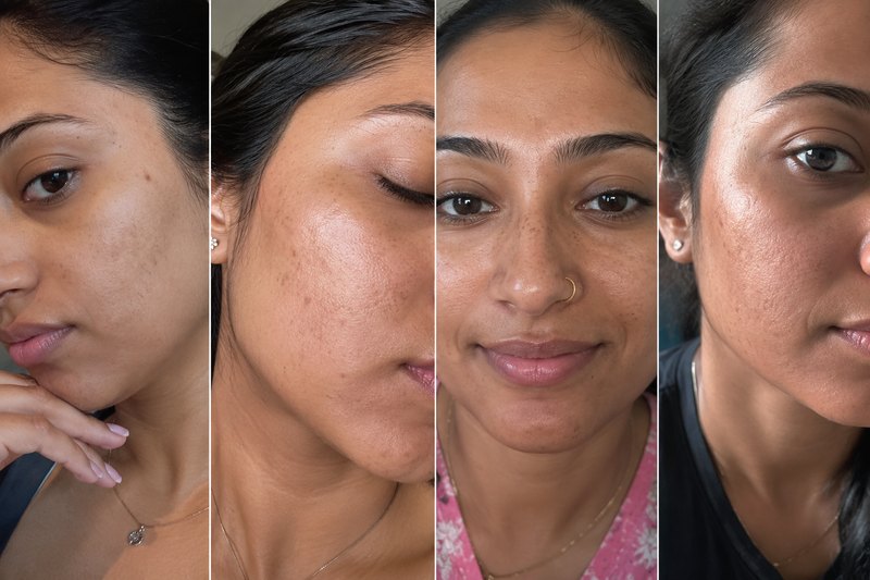 Four study participants real Indian faces documented in the study